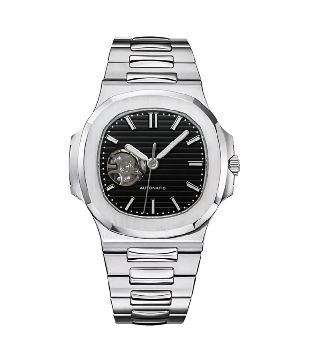 Nautiko Silver black dial Open Heart